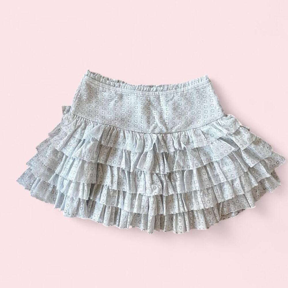 American Eagle gray lacy ruffle skirt - NWT